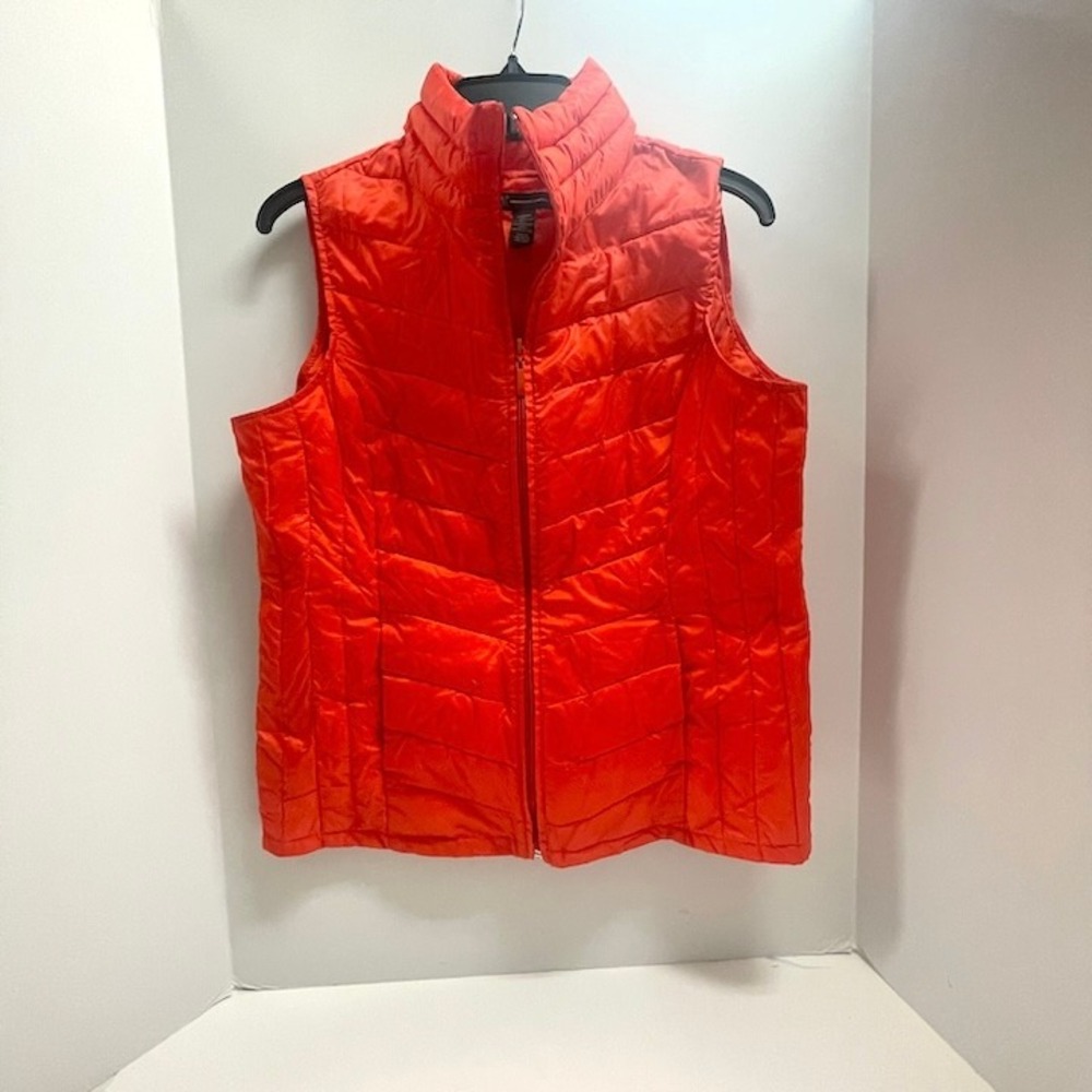 Vivid Orange INC International Concepts‎ Sleeveless Puffer Vest Medium